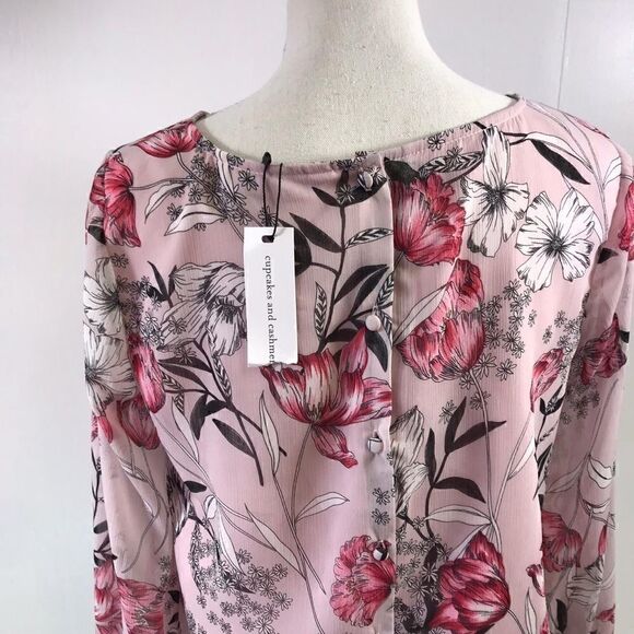 Cupcakes & Cashmere Terra Floral Blouse Size S - Picture 4 of 9
